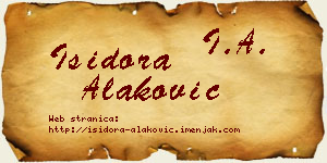 Isidora Alaković vizit kartica